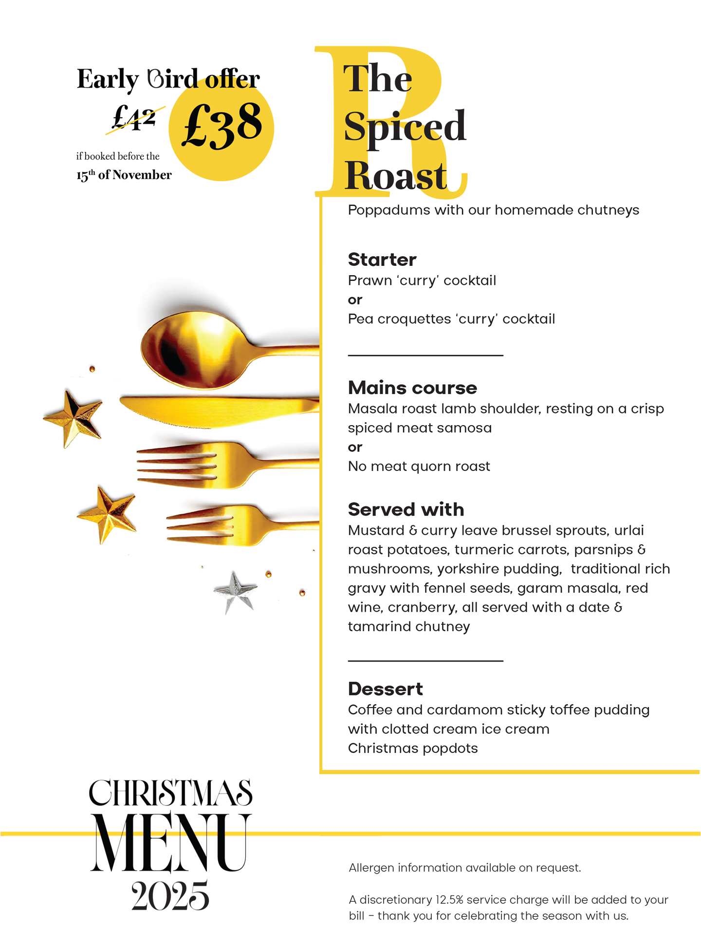 christmas festive menu of Bangaloreuk